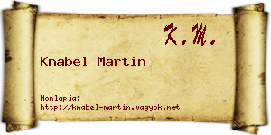 Knabel Martin névjegykártya
